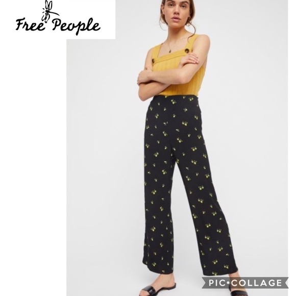 Free People size 6 Margot lemon printed pants - Picture 9 of 9